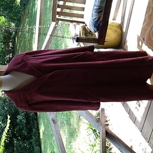 Vintage 1950s 1960s ILGWU Bromleigh burgendy full length estate coat